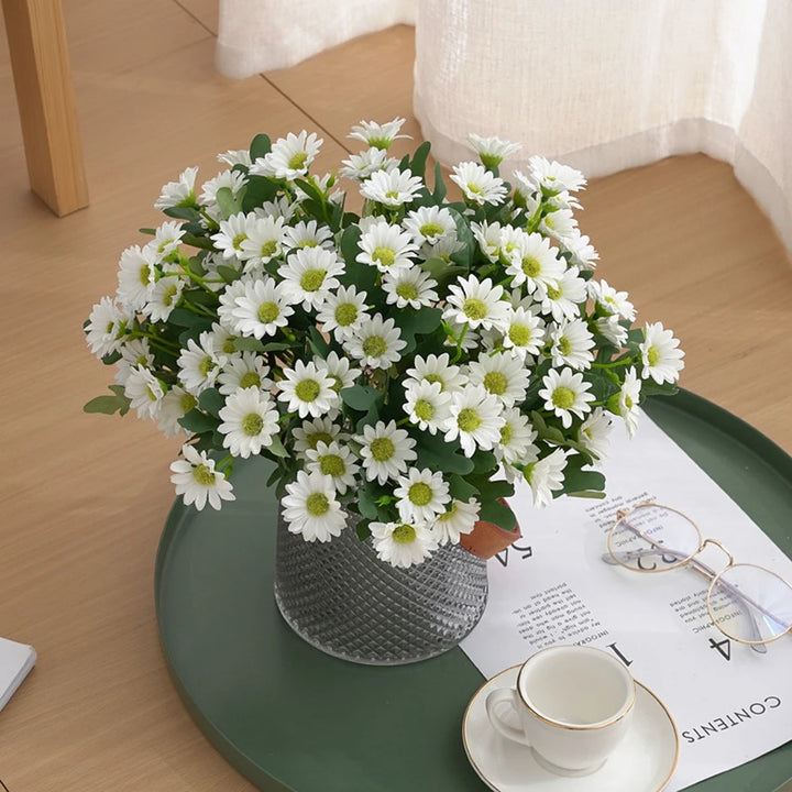 Artificial Flowers Beautiful Silk Daisy Bouquet Valentine Vase Home Room Table Wedding Decora Household Product Diy Gifts Prop