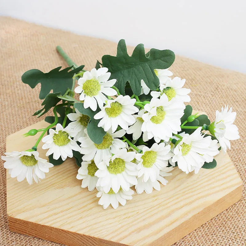 Artificial Flowers Beautiful Silk Daisy Bouquet Valentine Vase Home Room Table Wedding Decora Household Product Diy Gifts Prop