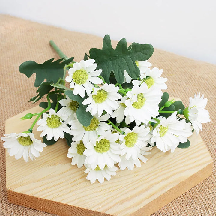 Artificial Flowers Beautiful Silk Daisy Bouquet Valentine Vase Home Room Table Wedding Decora Household Product Diy Gifts Prop