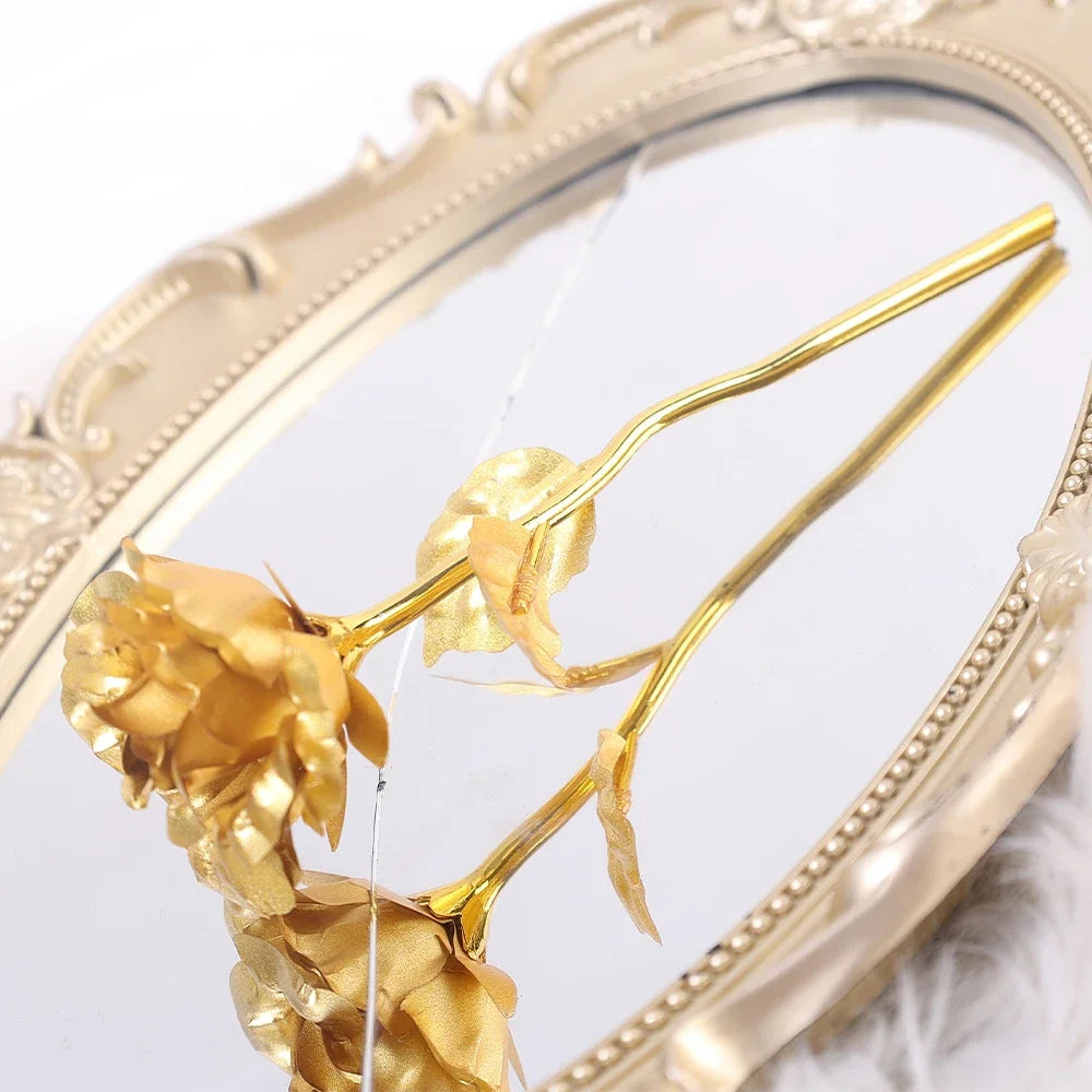 1/3Pcs Golden Foil Roses Valentine Day Gifts Simulation Flowers Artificial Roses Beauty Golden Flowers for Wedding Decoration