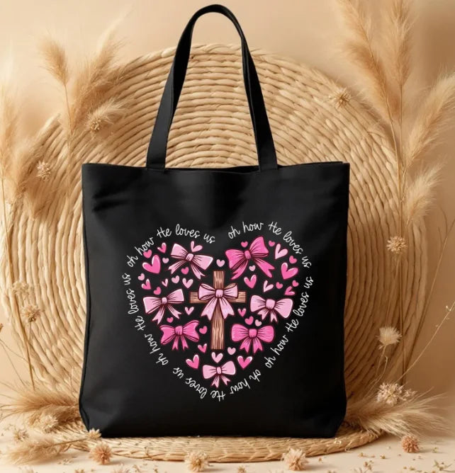 Sac Tote Valentine Saint-Valentin - Sac Épaule Toile Cadeau Fête Mères Femme