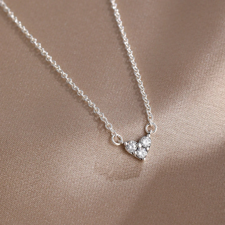 Collier Saint-Valentin Argent 925 Carré Rose Rouge - Bijou Romantique Femme