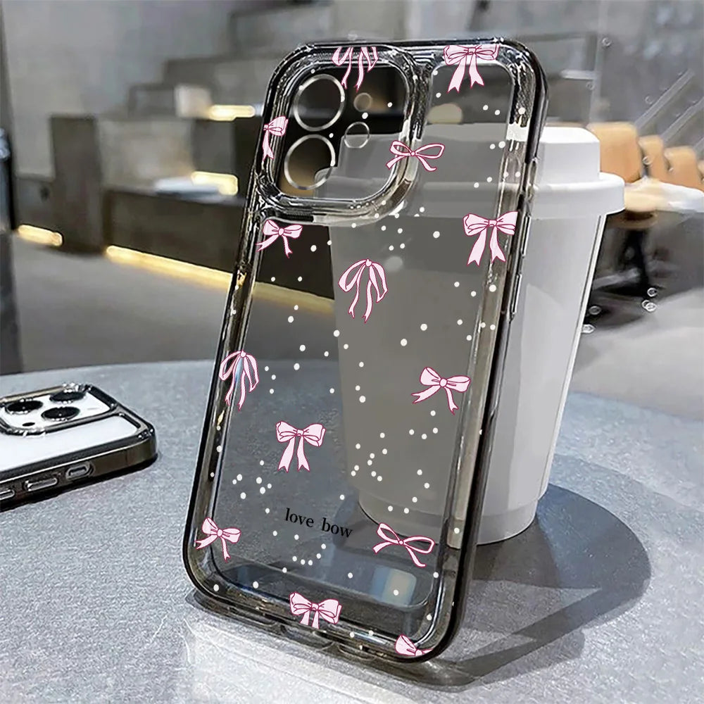 Transparent Flower Phone Case For iPhone 11 Case for iPhone 13 16 15 14 12 17 Pro Max XR XS 7 8 SE Aesthetic Floral Cover Funda