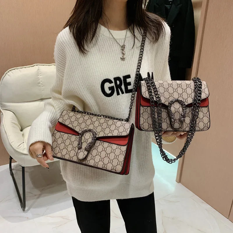 Premium Retro Bacchus Bag Women's New Women's Versatile European and American Fashion Chain Bag Single Shoulder Messenger Bag