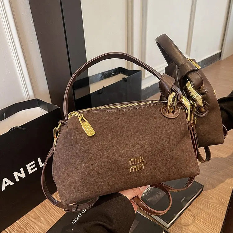 High-End Women's Leather Tote Bag With Classic Paris Style And Casual Simple Vintage Popular Elegant Look