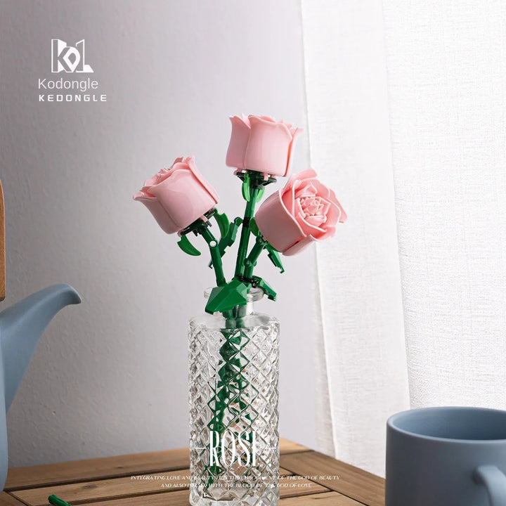 Valentine's Day Rose Building Blocks immortal bouquet puzzle puzzle pieces toy toy gift decorations
