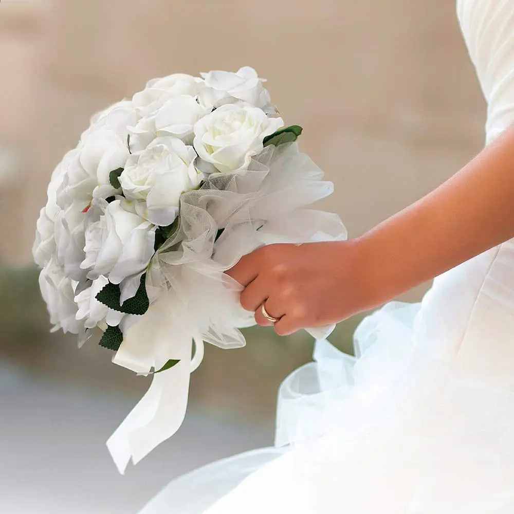 Yannew 5pcs Velvet Artificial Rose Flowers with Long Stem Valentines Day Red Gift Roses for DIY Wedding Bouquets Home Room Decor