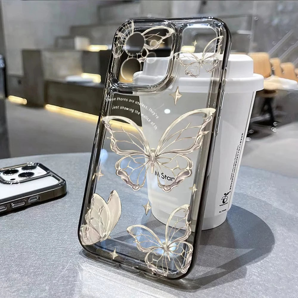 Transparent Flower Phone Case For iPhone 11 Case for iPhone 13 16 15 14 12 17 Pro Max XR XS 7 8 SE Aesthetic Floral Cover Funda