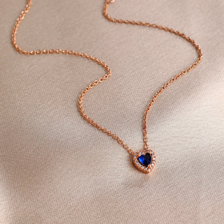 Collier Saint-Valentin Argent 925 Carré Rose Rouge - Bijou Romantique Femme