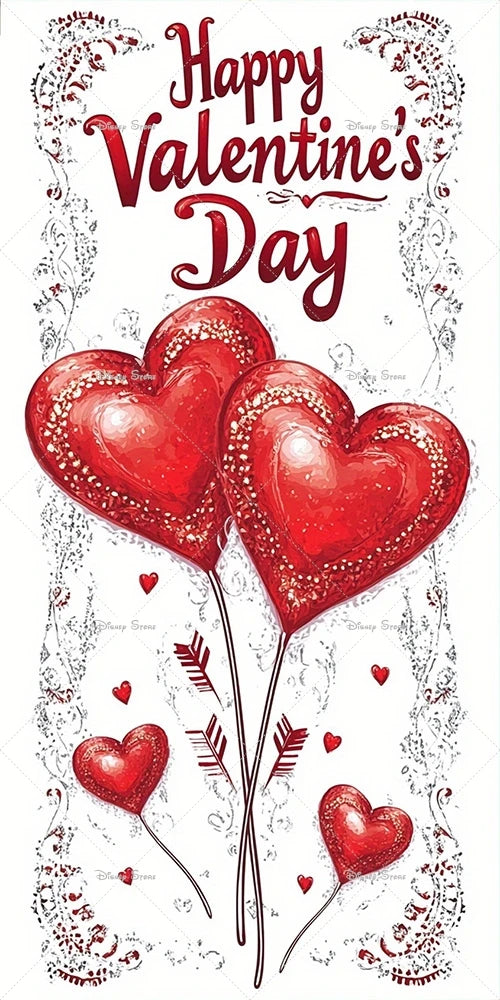 Valentine's Day Door Cover Banner Red Roses Love Photography Background Decoration Wedding Bride Mother's Day Party Supplies