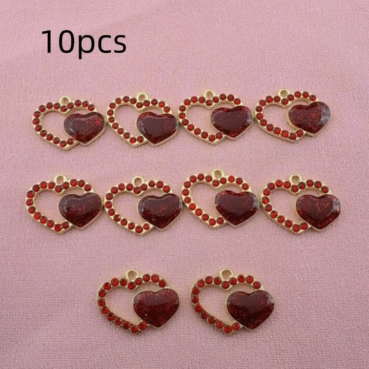 10pcs alloy Valentine's Day love pendant, DIY jewelry making earrings, keychain accessories