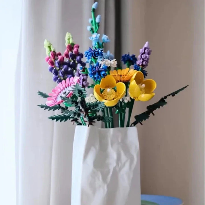 New 939 Romantic Wildflower Bouquet 10313 Architecture Model Valentines Day Gift For Girlfriend Her Women Ladies