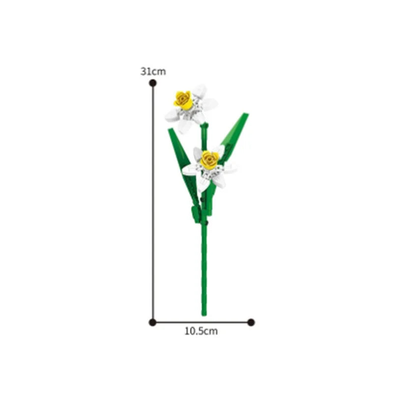 Valentine's Day Immortal Bouquet Creative Desktop Decoration Flowers Building Blocks Puzzle Simulation Toy Girls Gifts #T3