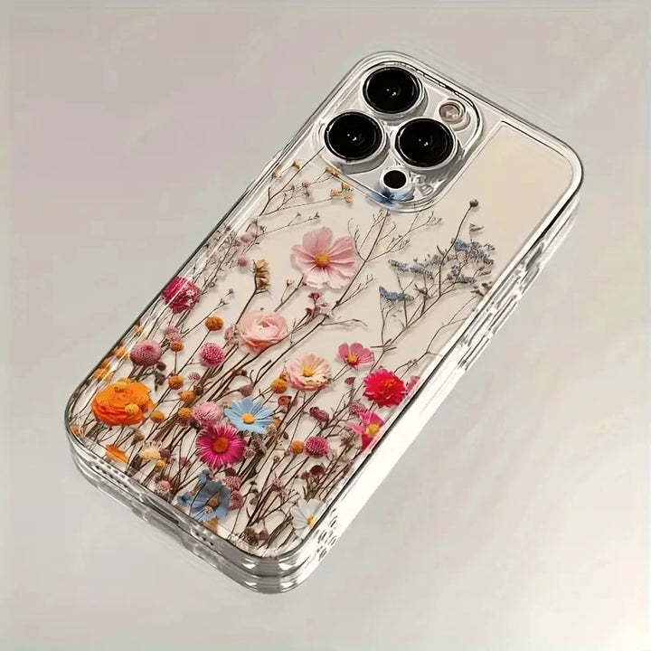 Transparent Flower Floral Phone Case For iPhone 17 Air 16E 16 15 13 14 12 11 Pro Max 7 8 Plus X XS XR Max Mini Clear Soft Cover