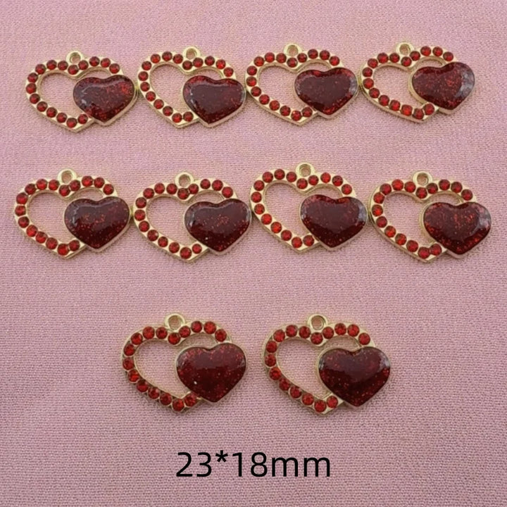 10pcs alloy Valentine's Day love pendant, DIY jewelry making earrings, keychain accessories