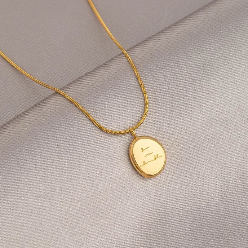 Valentine Jewelry Opal Necklace Sunflower Stainless Steel Engraving Shell Pendant Necklace for Women Men Fashion Jewelry