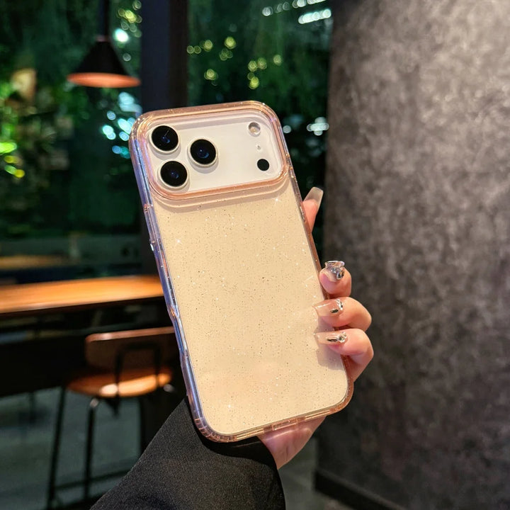 Transparent Glitter glitter protection cover.Transparent Black/Transparent Purple For iphone 17 pro max 17 Air 17 case