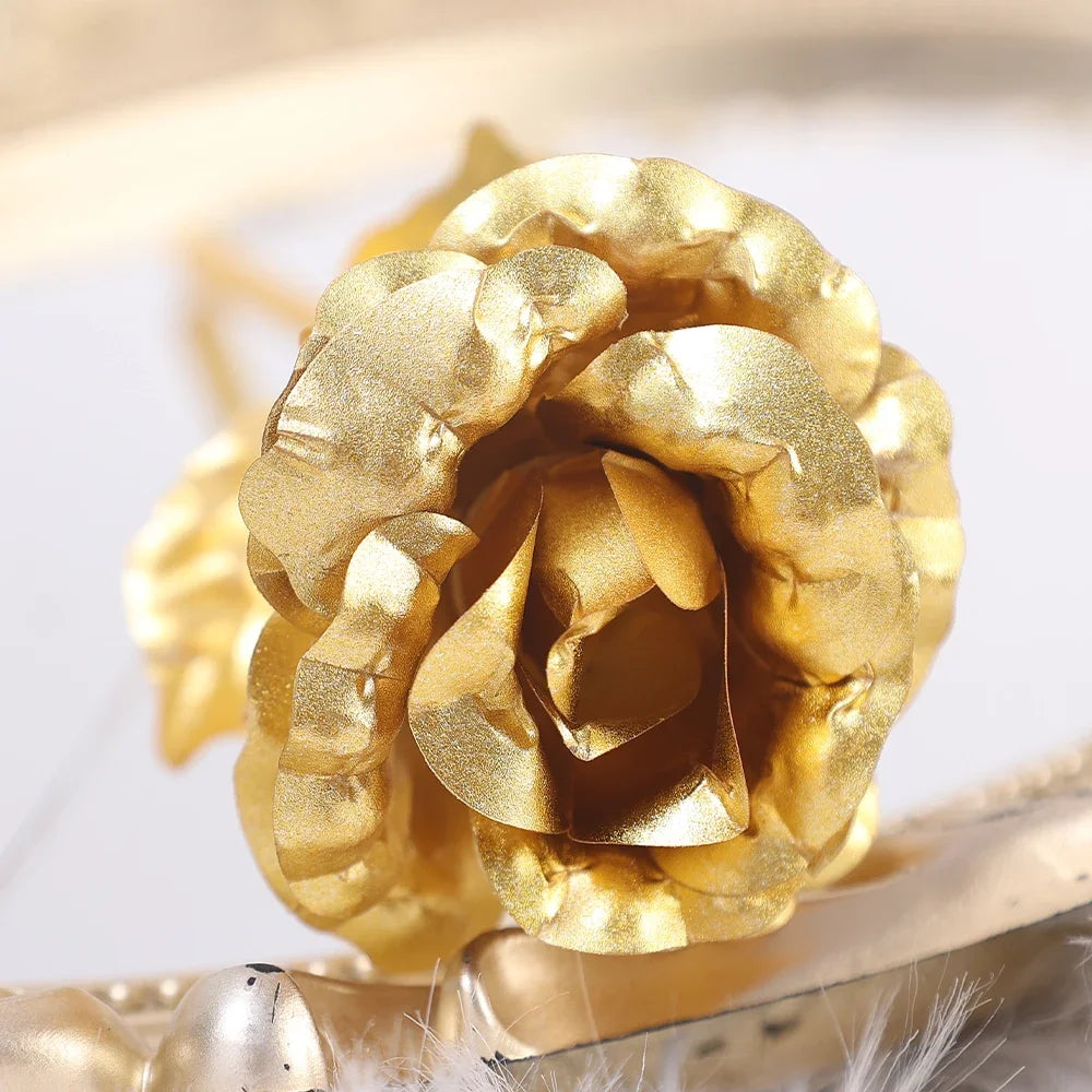 1/3Pcs Golden Foil Roses Valentine Day Gifts Simulation Flowers Artificial Roses Beauty Golden Flowers for Wedding Decoration