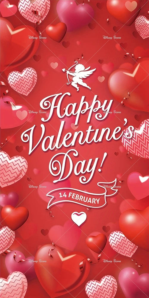 Valentine's Day Door Cover Banner Red Roses Love Photography Background Decoration Wedding Bride Mother's Day Party Supplies