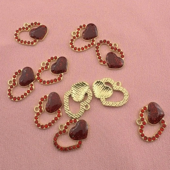 10pcs alloy Valentine's Day love pendant, DIY jewelry making earrings, keychain accessories
