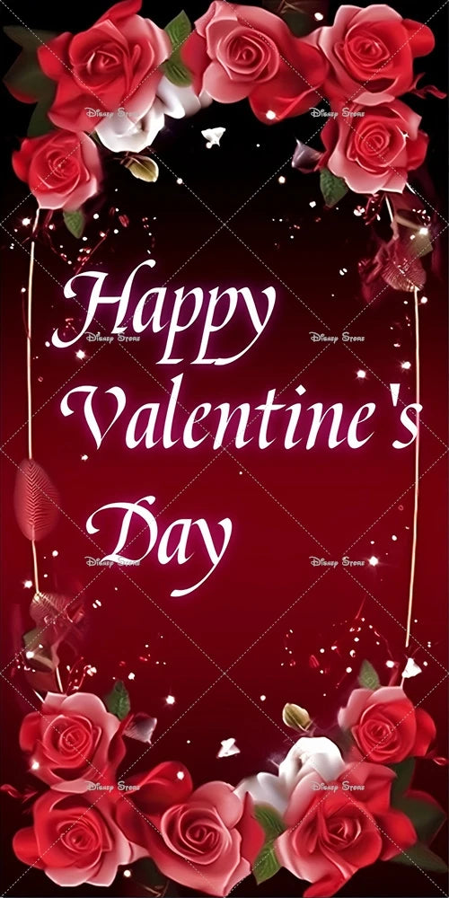 Valentine's Day Door Cover Banner Red Roses Love Photography Background Decoration Wedding Bride Mother's Day Party Supplies