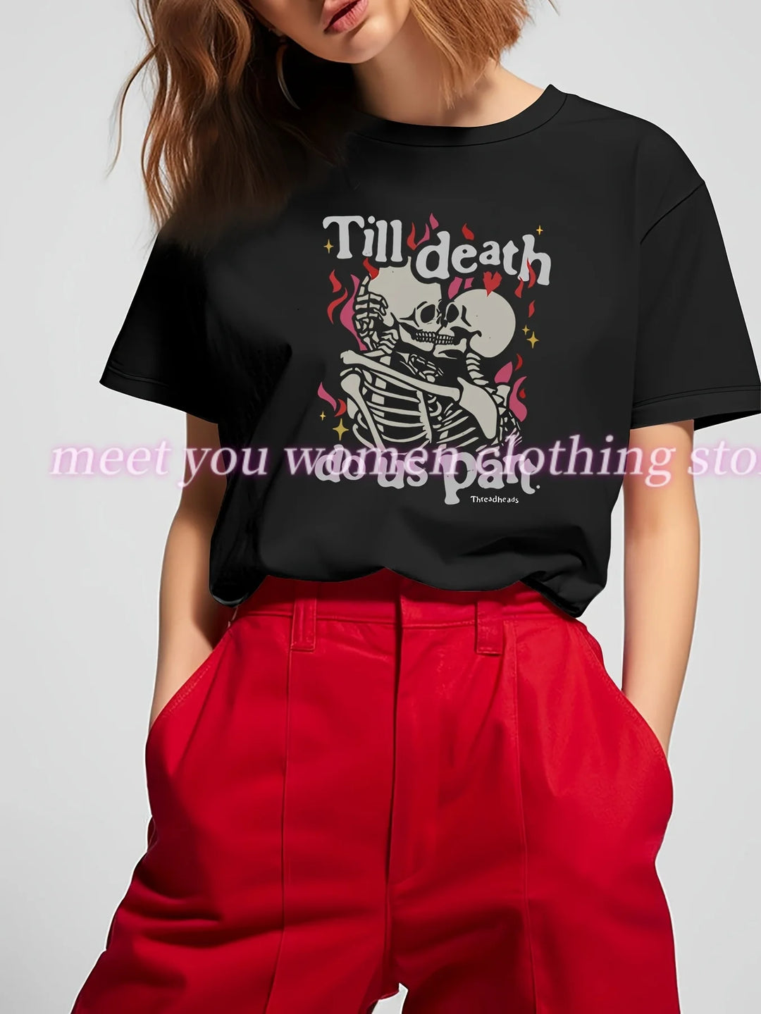 Valentine's Day LOVE  Print T-shirt Women Summer Retro American style Casual Short Sleeve  Girl Tops  Streetwear Couple teeses