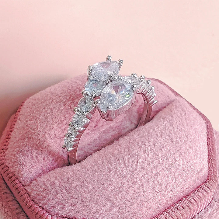 Bague Argent Ajustable Saint-Valentin - Design Unique Cadeau Femme Bijou Mode