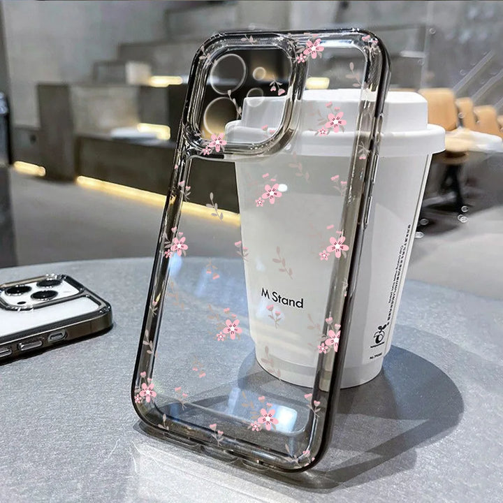 Transparent Flower Phone Case For iPhone 11 Case for iPhone 13 16 15 14 12 17 Pro Max XR XS 7 8 SE Aesthetic Floral Cover Funda