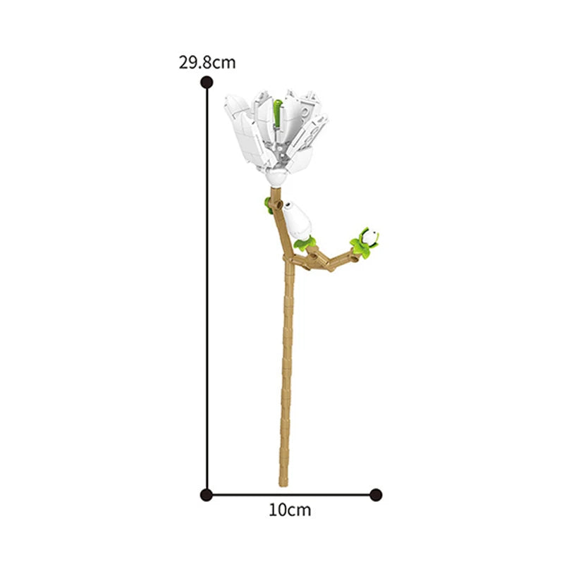 Valentine's Day Immortal Bouquet Creative Desktop Decoration Flowers Building Blocks Puzzle Simulation Toy Girls Gifts #T3