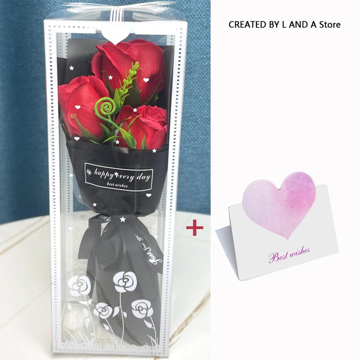 Valentine'S Day Artificial Flower Rose Bouquet Gift Box Flower Creative Valentine'S Day Gift Home Decoration