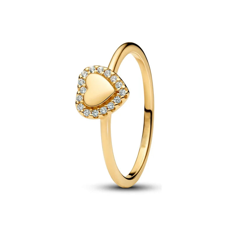 2025 New Heart Ring for Romantic Valentine's Day Zircon Ring Versatile for Daily Wear Minimalist Sweet Gift for Her