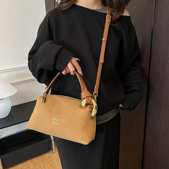 High-End Women's Leather Tote Bag With Classic Paris Style And Casual Simple Vintage Popular Elegant Look