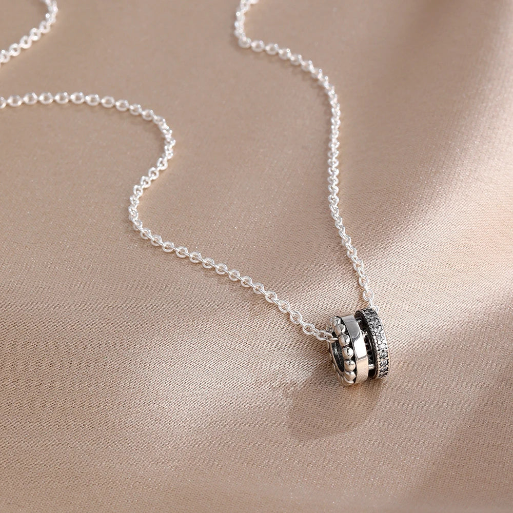 Collier Saint-Valentin Argent 925 Carré Rose Rouge - Bijou Romantique Femme