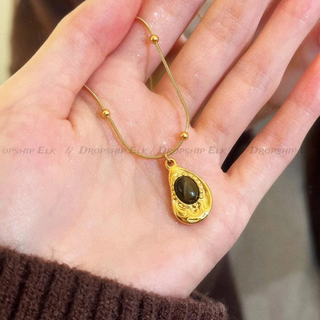 Valentine Jewelry Opal Necklace Sunflower Stainless Steel Engraving Shell Pendant Necklace for Women Men Fashion Jewelry