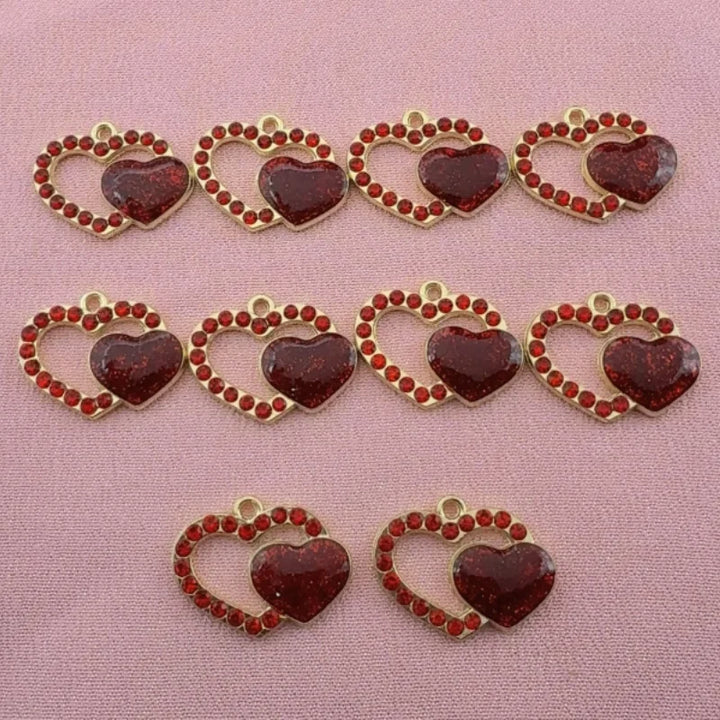 10pcs alloy Valentine's Day love pendant, DIY jewelry making earrings, keychain accessories