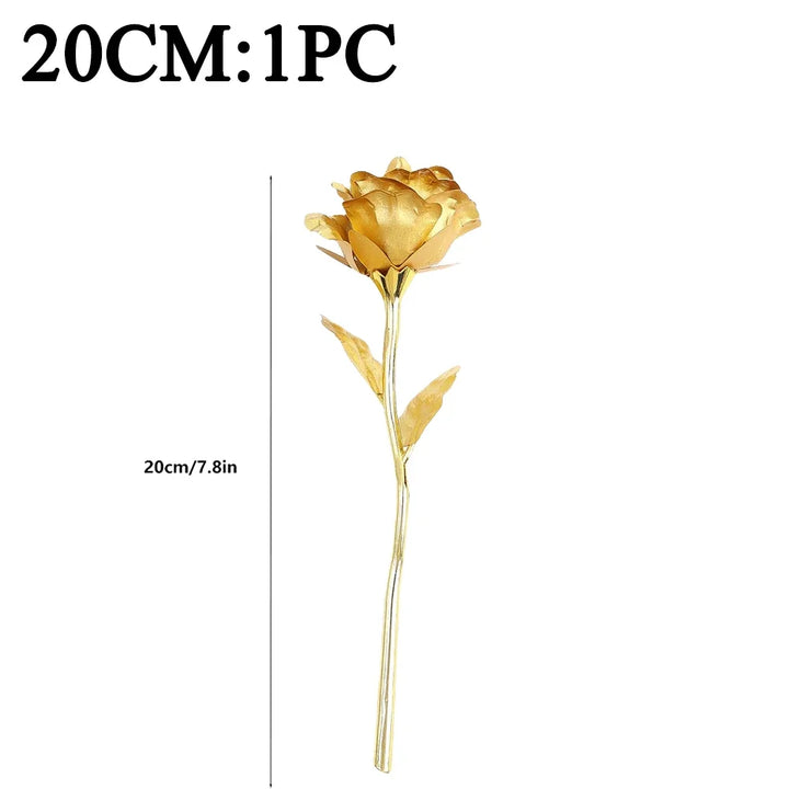 1/3Pcs Golden Foil Roses Valentine Day Gifts Simulation Flowers Artificial Roses Beauty Golden Flowers for Wedding Decoration