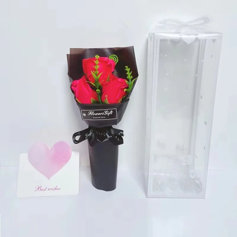 Bouquet Romantic Valentine's Day Gift for Her Premium Artificial Floral Decor Creative Home Decoration in Elegant Box