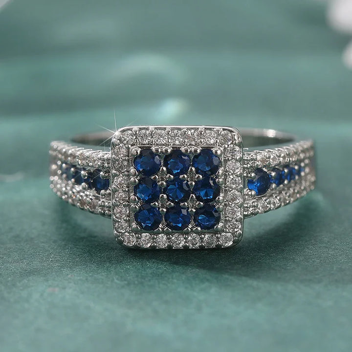 A Three-piece Set of Fashionable and Glittering Square Rings, The Perfect Valentine's Day Gift for Elegant Ladies