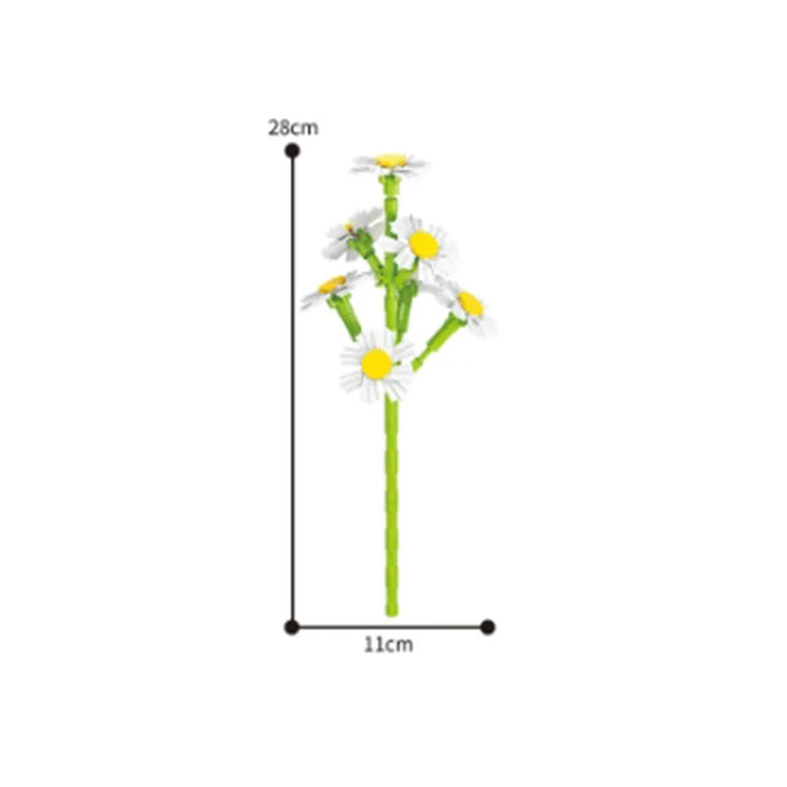 Valentine's Day Immortal Bouquet Creative Desktop Decoration Flowers Building Blocks Puzzle Simulation Toy Girls Gifts #T3