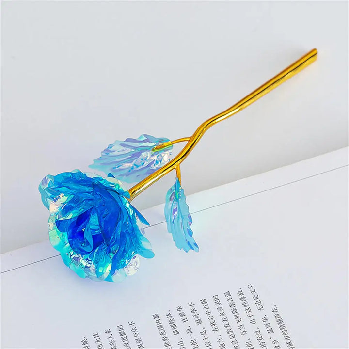 24k Golden Rose Flower Valentine Day Gift Artificial Roses Foil Rose Flowers Party Wedding Decoration Holiday Present For Lover