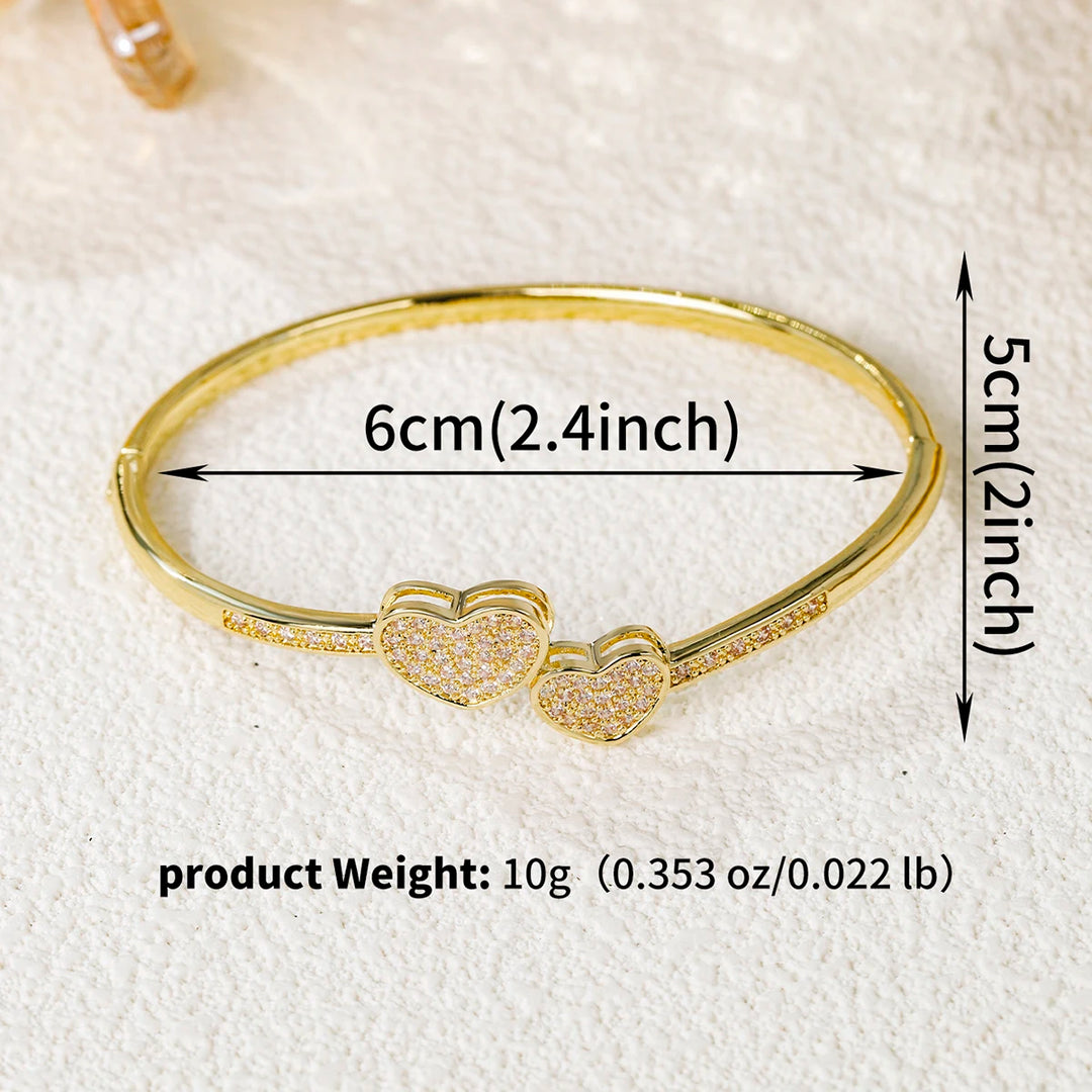 QYY Valentine's Day Simple Fashion Copper with Zirconia Open Bracelet Classic Woman's Jewelry Everyday Bracelets As Gifts
