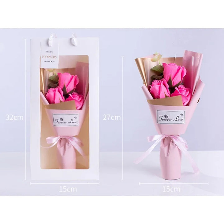 Bouquet Romantic Valentine's Day Gift for Her Premium Artificial Floral Decor Creative Home Decoration in Elegant Box
