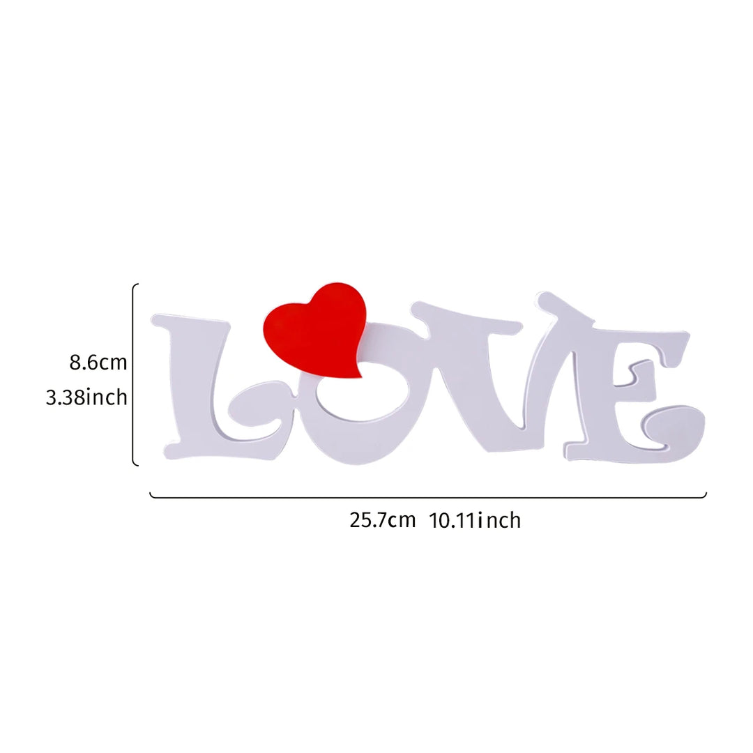 1PC, Valentine's day, a decorative item with a snowboard letter "LOVE" and a red heart decoration