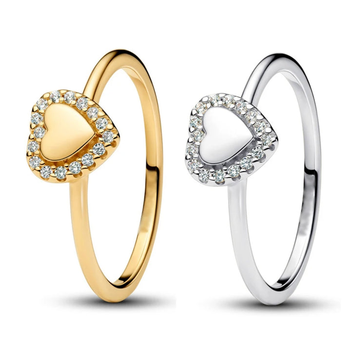 2025 New Heart Ring for Romantic Valentine's Day Zircon Ring Versatile for Daily Wear Minimalist Sweet Gift for Her