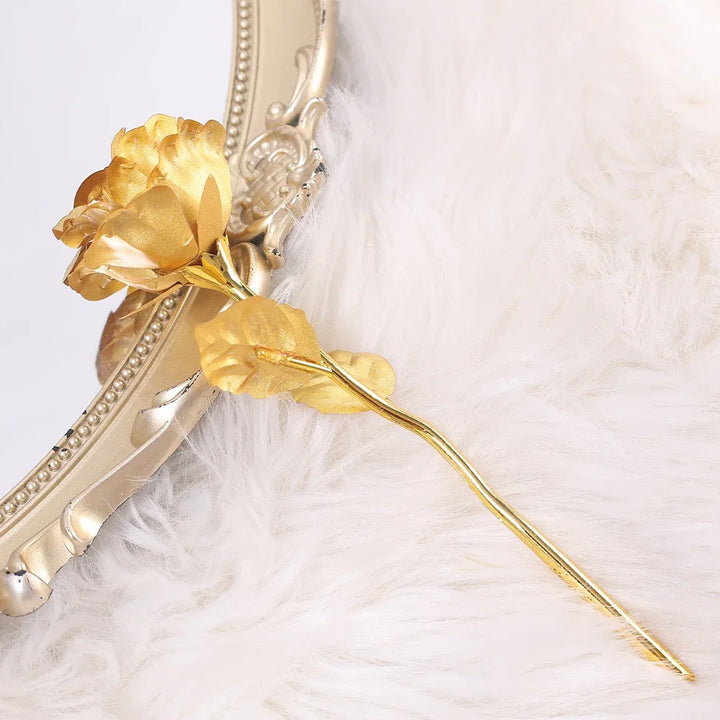 1/3Pcs Golden Foil Roses Valentine Day Gifts Simulation Flowers Artificial Roses Beauty Golden Flowers for Wedding Decoration