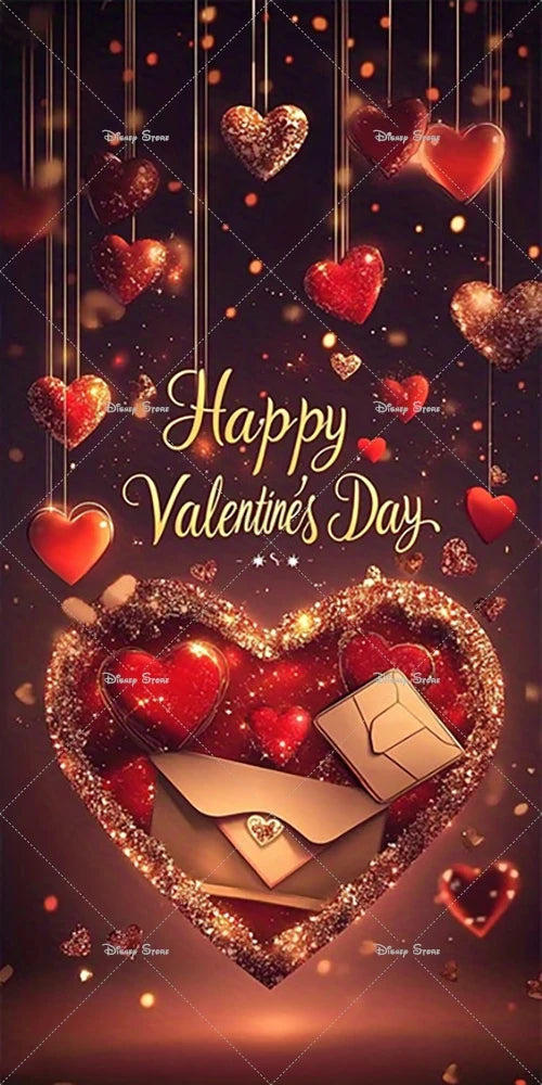 Valentine's Day Door Cover Banner Red Roses Love Photography Background Decoration Wedding Bride Mother's Day Party Supplies