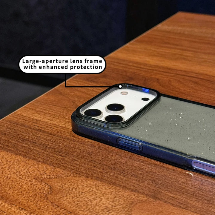 Transparent Glitter glitter protection cover.Transparent Black/Transparent Purple For iphone 17 pro max 17 Air 17 case