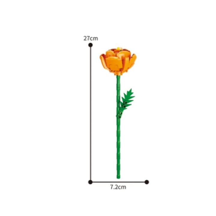 Valentine's Day Immortal Bouquet Creative Desktop Decoration Flowers Building Blocks Puzzle Simulation Toy Girls Gifts #T3