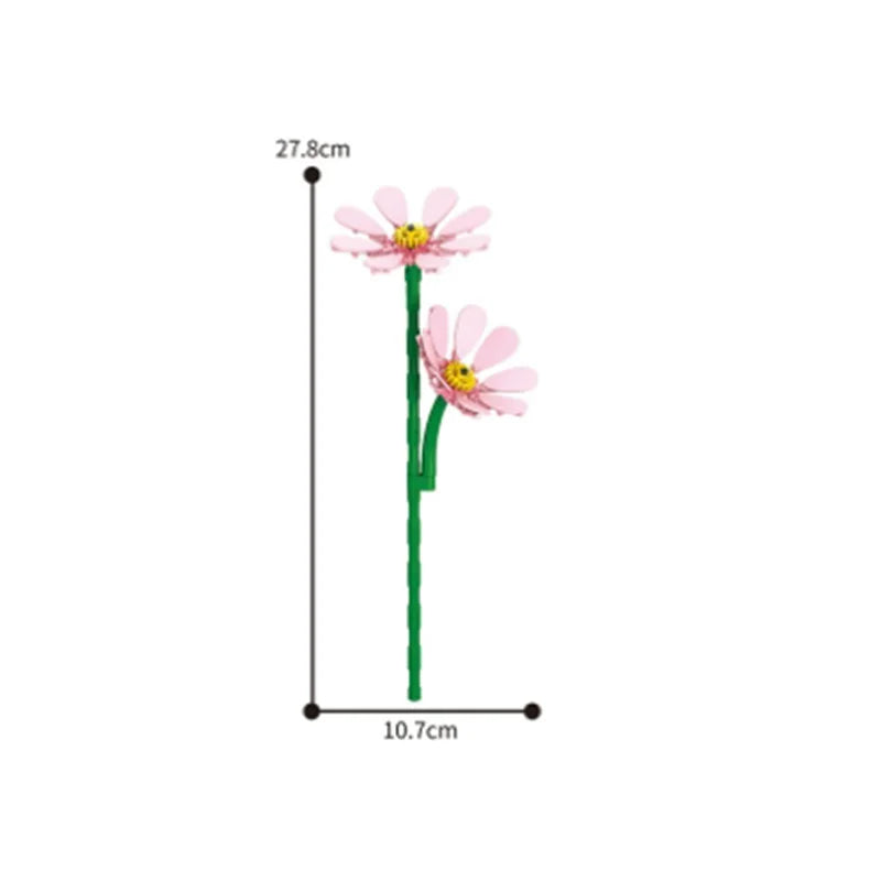 Valentine's Day Immortal Bouquet Creative Desktop Decoration Flowers Building Blocks Puzzle Simulation Toy Girls Gifts #T3