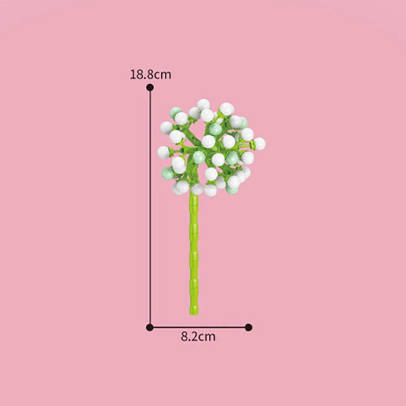 Valentine's Day Immortal Bouquet Creative Desktop Decoration Flowers Building Blocks Puzzle Simulation Toy Girls Gifts #T3